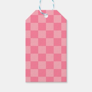 Elegant Pink Chequerboard Gift Tags