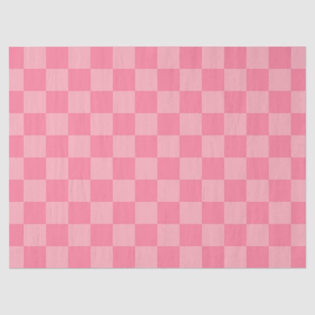 Elegant Pink Chequerboard Tissue Paper (Front)