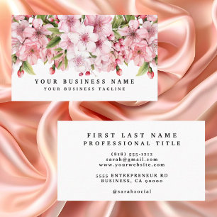 Elegant Pink Cherry Blossom Business Cards