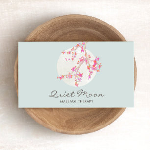 Elegant Pink Cherry Blossom Floral Business Card