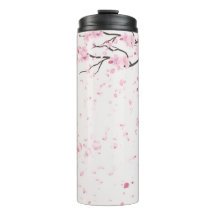 Elegant Pink Cherry Blossom Floral Pattern Thermal