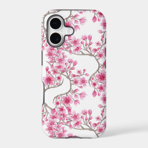 Elegant Pink Cherry Blossom Floral Watercolor