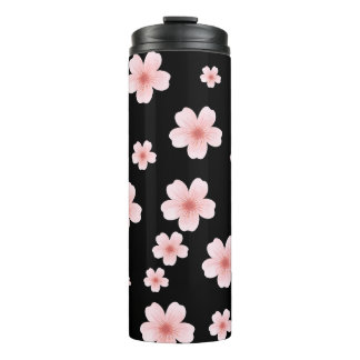 Elegant Pink Cherry Blossom Pattern Stainless Stee Thermal Tumbler