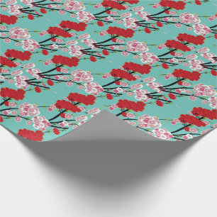 Elegant Pink Cherry Blossom Petal Japan Wrapping Paper