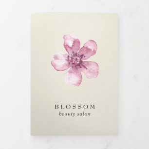 Elegant Pink Cherry Blossom Salon Trifold Brochure