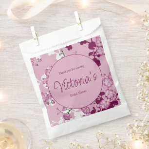 Elegant Pink Cherry Blossoms Afternoon Tea Favour Bag