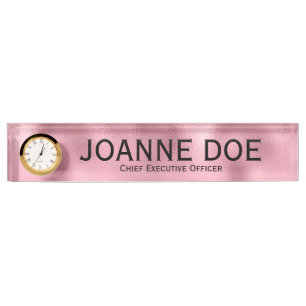 Elegant Pink Chief Executive Officer Nameplate
