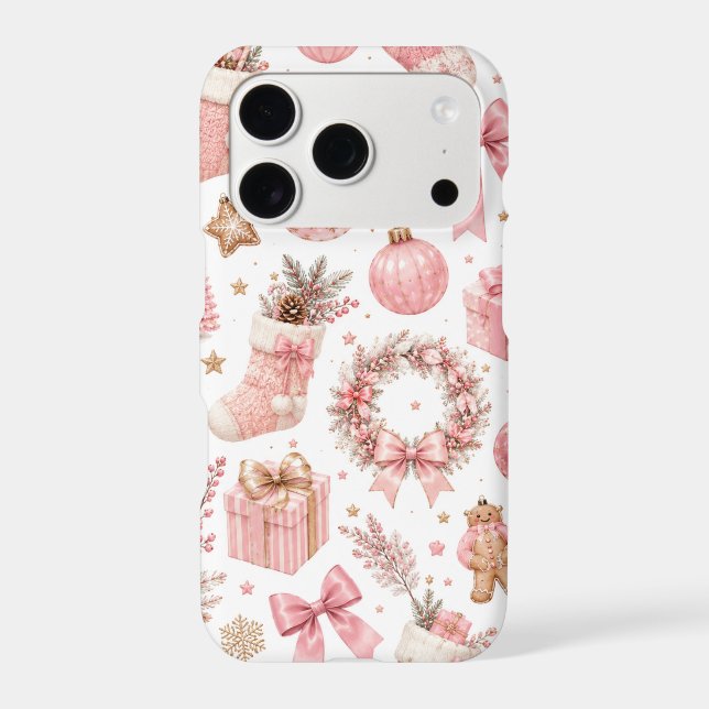 Elegant Pink Christmas Pattern (Back)