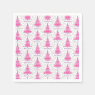 Elegant Pink Christmas Tree  Napkin
