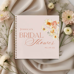 Elegant Pink Citrus Floral Bridal Shower Guest Notebook