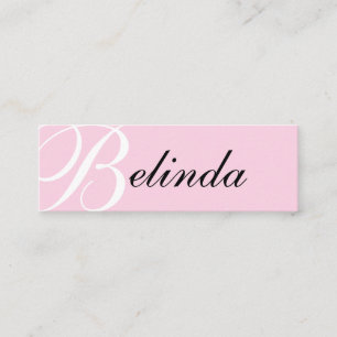 Elegant pink classic typography modern monogram mini business card