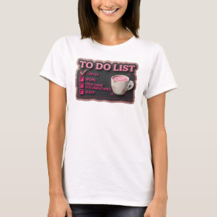 Elegant Pink COFFEE WORK TRUE CRIME Visual Design T-Shirt