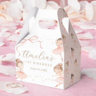 Elegant Pink Coquette Ballerina Girl Birthday Favour Box