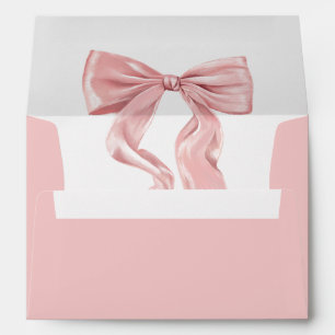 Elegant Pink Coquette Bow Envelope
