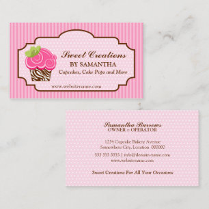 Elegant Pink Cupcake Bakery Business Card