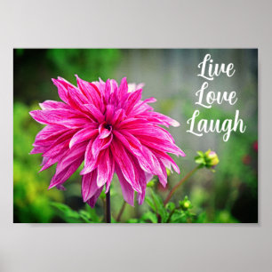 Elegant Pink Dahlia Garden Flower Motivational  Poster