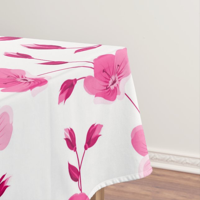 Elegant pink  Daisy Floral  Tablecloth (In Situ)