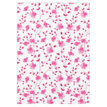 Elegant pink Daisy Floral Tablecloth