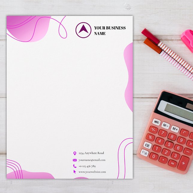 Elegant pink design, custom logo & business name l custom letterhead (Creator Uploaded)