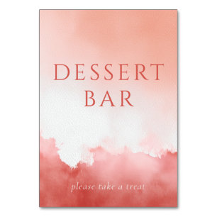 ** Elegant Pink Dessert Calligraphy Table Number