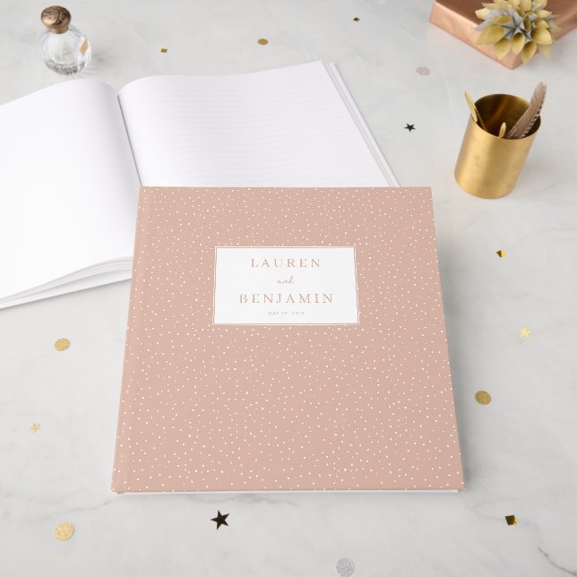 Elegant Pink Dot Invitation Guest Book (Front Open)