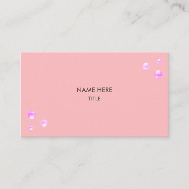 Elegant Pink Dots on Pink Business Card (Front)