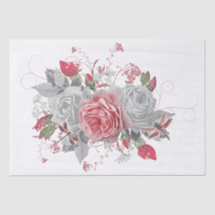 Elegant Pink Dragonfly and Roses Decoupage Tissue  Paper