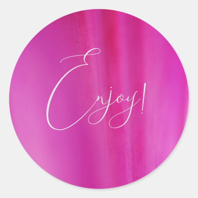 Elegant Pink Enjoy Sticker (Front)