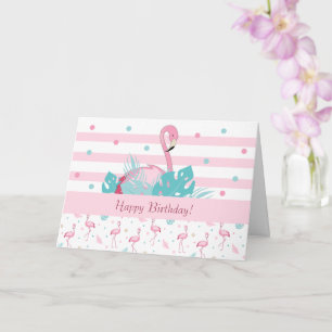 Elegant Pink Flamingo Pattern Card
