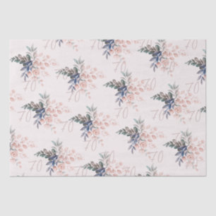 Elegant Pink Floral 70th Birthday Custom Tissue Paper
