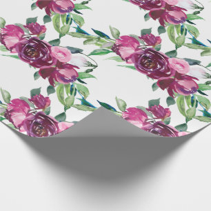 Elegant Pink Floral Baby Girl baby Shower Invite Wrapping Paper