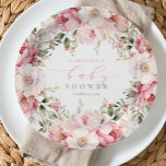 Elegant Pink Floral Baby In Bloom Girl Baby Shower Paper Plate<br><div class="desc">Pink Baby In Bloom Girl Baby Shower Paper Plates features beautiful pink floral flowers and greenery along with modern calligraphy.</div>