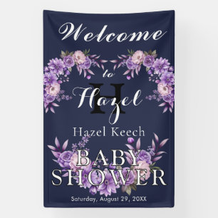 Elegant Pink Floral Baby Shower Customisable Party Banner