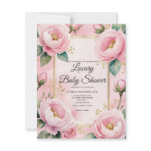 Elegant Pink Floral Baby Shower