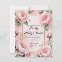 Elegant Pink Floral Baby Shower