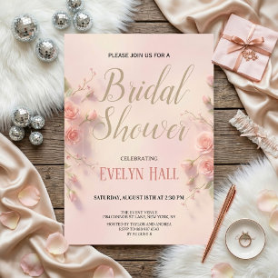 Elegant Pink Floral Bachelorette Party Invitation