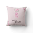 Elegant Pink Floral Ballerina Personalised Name