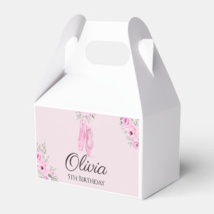 Elegant Pink Floral Ballerina Shoes Girls Birthday Favour Box