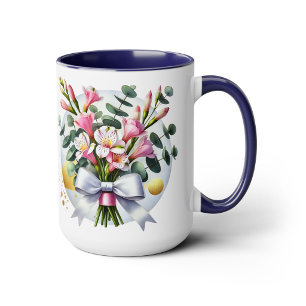 Elegant Pink Floral Bouquet Mug