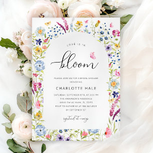 Elegant Pink Floral Bridal Shower Invitation