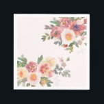 Elegant Pink Floral Bridal Shower Napkin<br><div class="desc">Elegant Pink Floral Bridal Shower Paper Napkins</div>