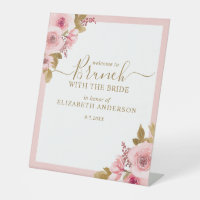 Elegant Pink Floral Bridal Shower Welcome