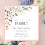 Elegant Pink Floral Brunch & Bubbly Bridal Shower Invitation<br><div class="desc">Modern, elegant square Brunch and Bubbly bridal shower invitation featuring a floral bouquet of soft, watercolor roses in shades of blush pink, peach, and white, with lush green botanical leaves in shades of love and eucalyptus, and bordered in pink. Personalise your bridal shower details in soft off-black, accented with beautiful...</div>