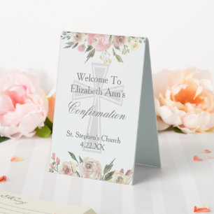 Elegant Pink Floral Confirmation Custom Welcome