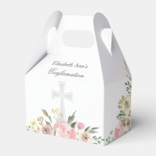 Elegant Pink Floral Confirmation Party Custom Favour Box