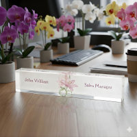 Elegant Pink Floral Custom Office Desk