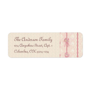 Elegant Pink Floral Design Address Label Return Address Label