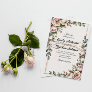 Elegant Pink Floral Designer Wedding Invitation