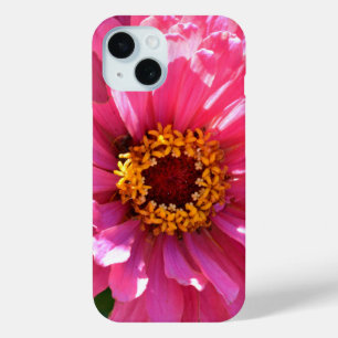 Elegant pink floral flower Pink Zinnia iPhone 15 Case