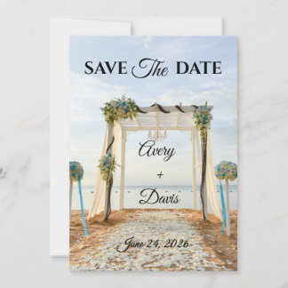 Elegant Pink Floral Fully Editable Save the Date Invitation